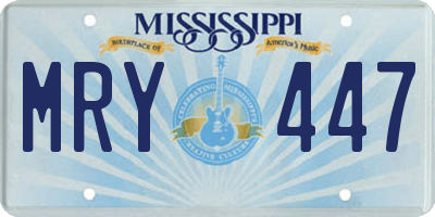 MS license plate MRY447