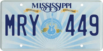 MS license plate MRY449