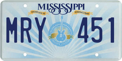 MS license plate MRY451