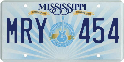 MS license plate MRY454