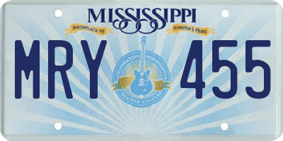 MS license plate MRY455