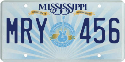 MS license plate MRY456