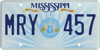 MS license plate MRY457