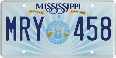 MS license plate MRY458
