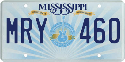 MS license plate MRY460