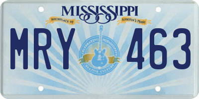 MS license plate MRY463