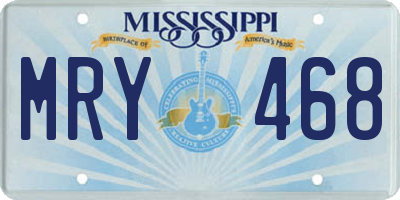 MS license plate MRY468