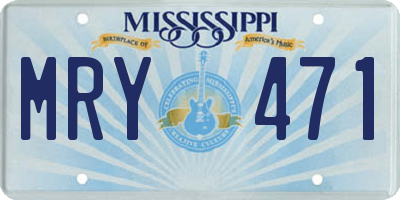 MS license plate MRY471