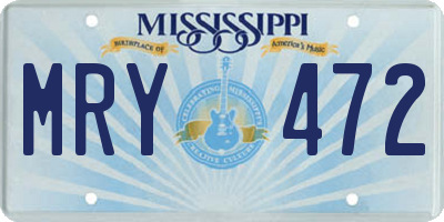 MS license plate MRY472