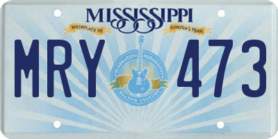 MS license plate MRY473