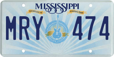 MS license plate MRY474