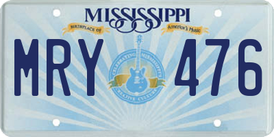 MS license plate MRY476