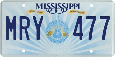 MS license plate MRY477