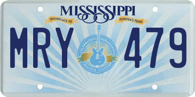 MS license plate MRY479