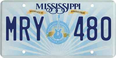 MS license plate MRY480