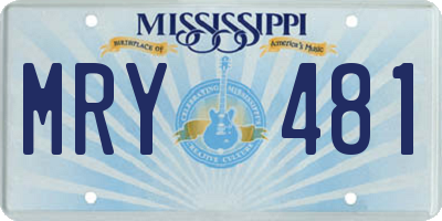 MS license plate MRY481