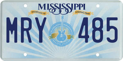 MS license plate MRY485