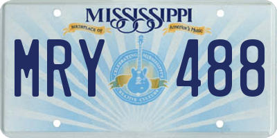 MS license plate MRY488