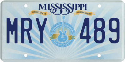 MS license plate MRY489