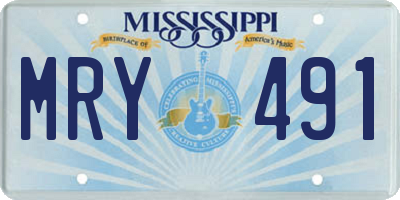 MS license plate MRY491