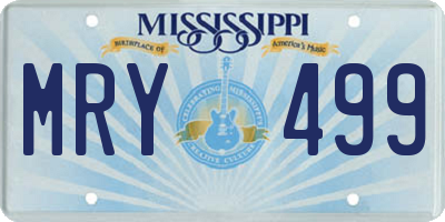 MS license plate MRY499