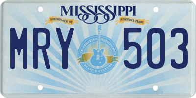 MS license plate MRY503