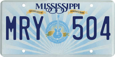 MS license plate MRY504