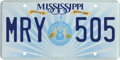 MS license plate MRY505