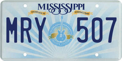 MS license plate MRY507