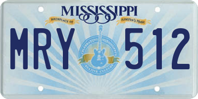 MS license plate MRY512