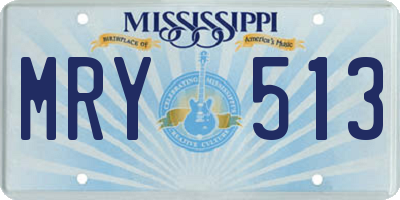 MS license plate MRY513