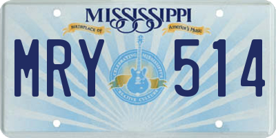 MS license plate MRY514