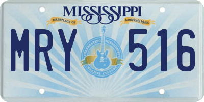 MS license plate MRY516