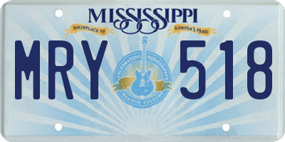 MS license plate MRY518