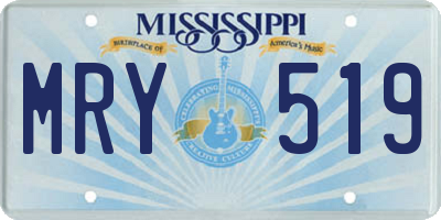 MS license plate MRY519