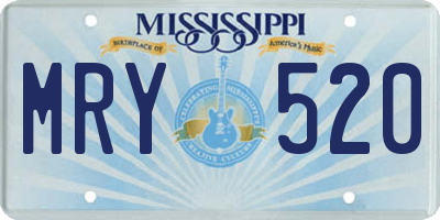 MS license plate MRY520