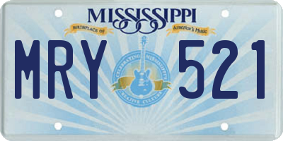 MS license plate MRY521