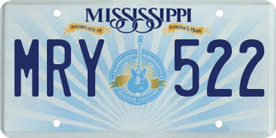 MS license plate MRY522