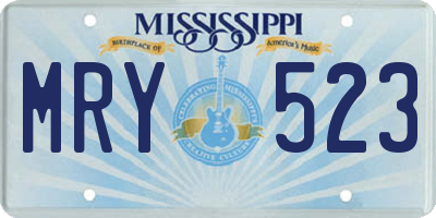 MS license plate MRY523