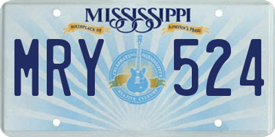 MS license plate MRY524