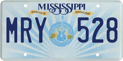 MS license plate MRY528
