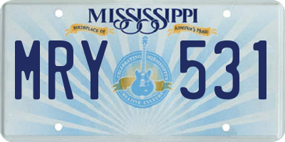 MS license plate MRY531