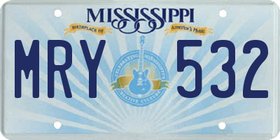 MS license plate MRY532