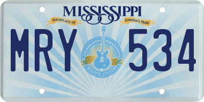 MS license plate MRY534