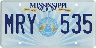 MS license plate MRY535