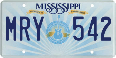 MS license plate MRY542