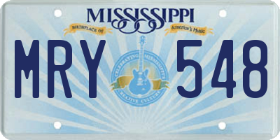MS license plate MRY548
