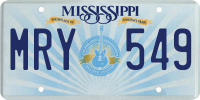 MS license plate MRY549