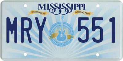 MS license plate MRY551
