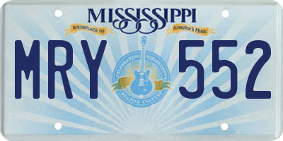 MS license plate MRY552